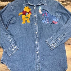 Winnie The Pooh denim button down top